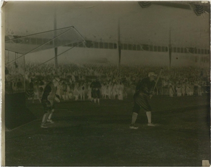 Babe Ruth Glass Plate Negative From Batting Practice at First Game at Yankee Stadium